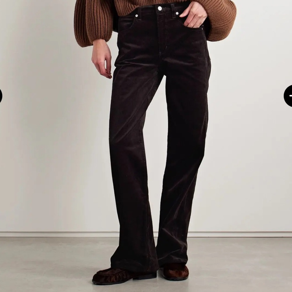 Citizens of Humanity Annina Cotton-Blend Corduroy Wide-Leg Pants Brown clove 32
